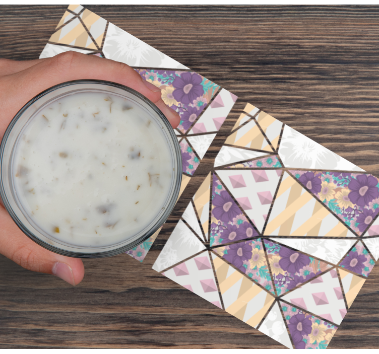 Posavasos textura patrones florales geométricos - TenVinilo