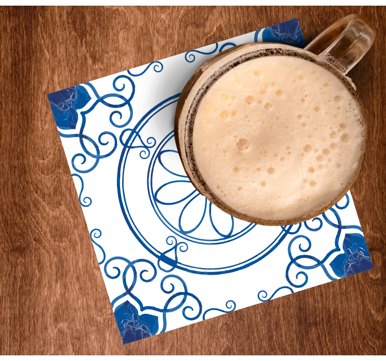 Posavasos textura patrones florales intrincados - TenVinilo