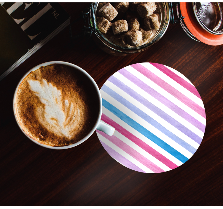 Posavasos textura rayas en acuarela - TenVinilo