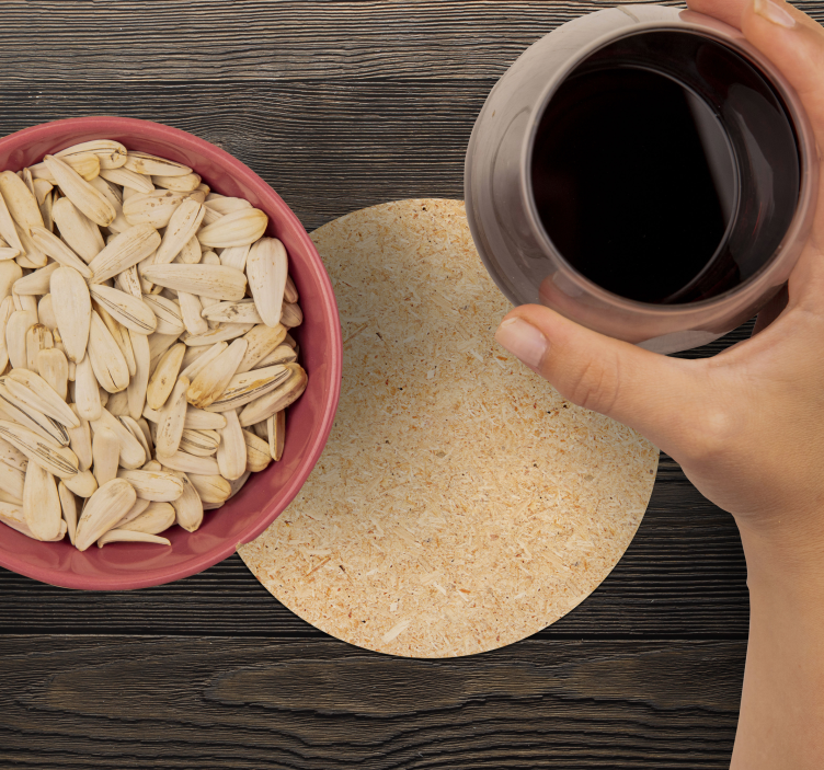 Posavasos textura redondo material natural - TenVinilo