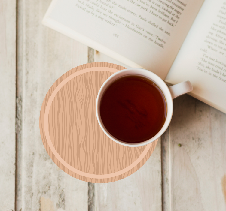 Posavasos textura superficie de madera - TenVinilo