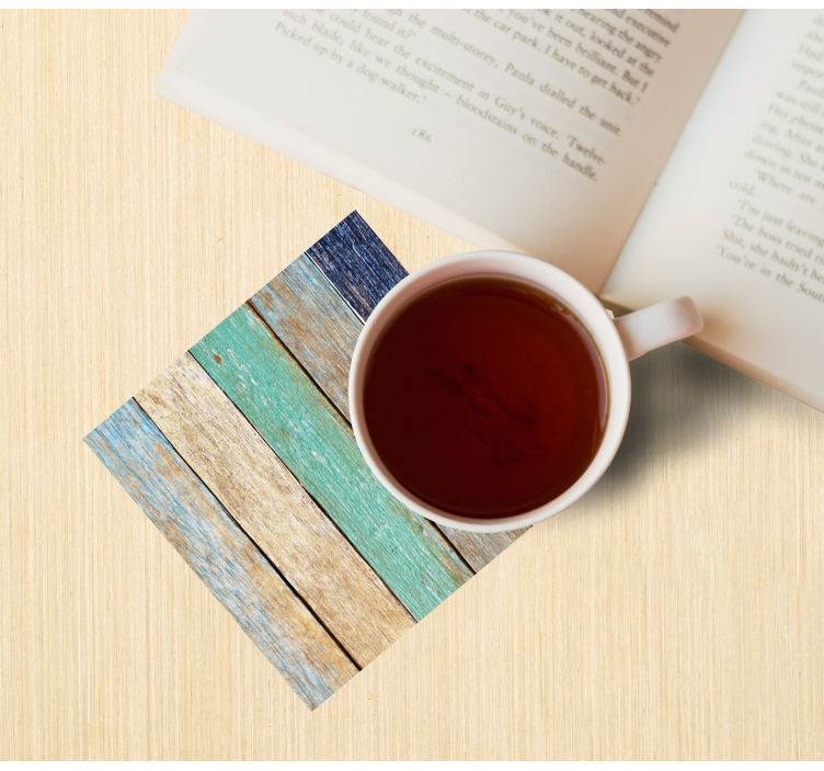 Posavasos textura tablones de madera envejecida - TenVinilo