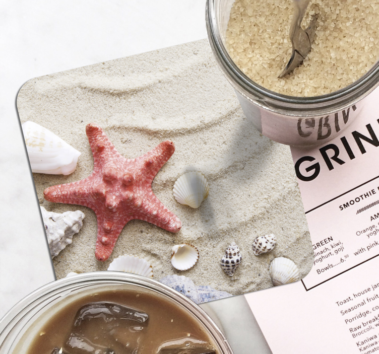 Posavasos vida marina estrella en la arena - TenVinilo