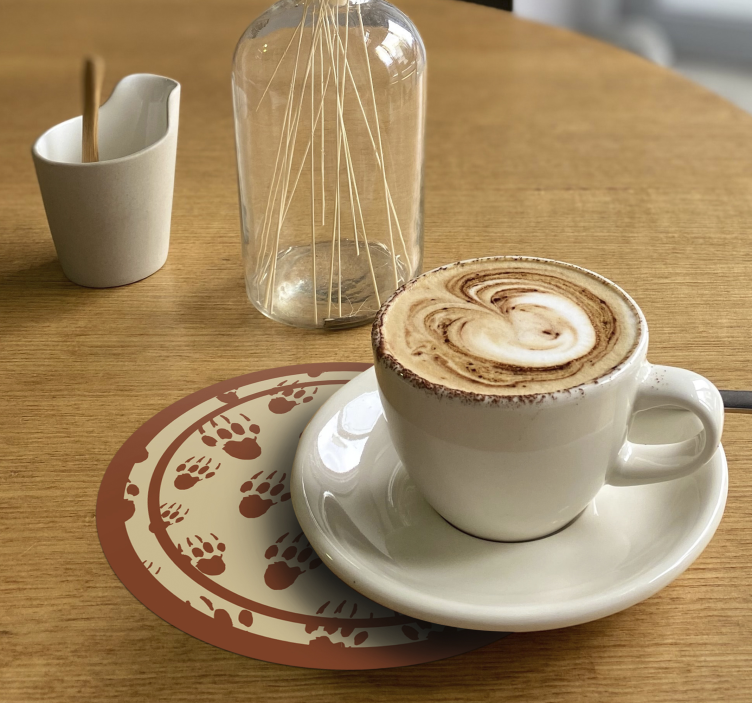 Posavasos vintage círculo de huellas marrones - TenVinilo