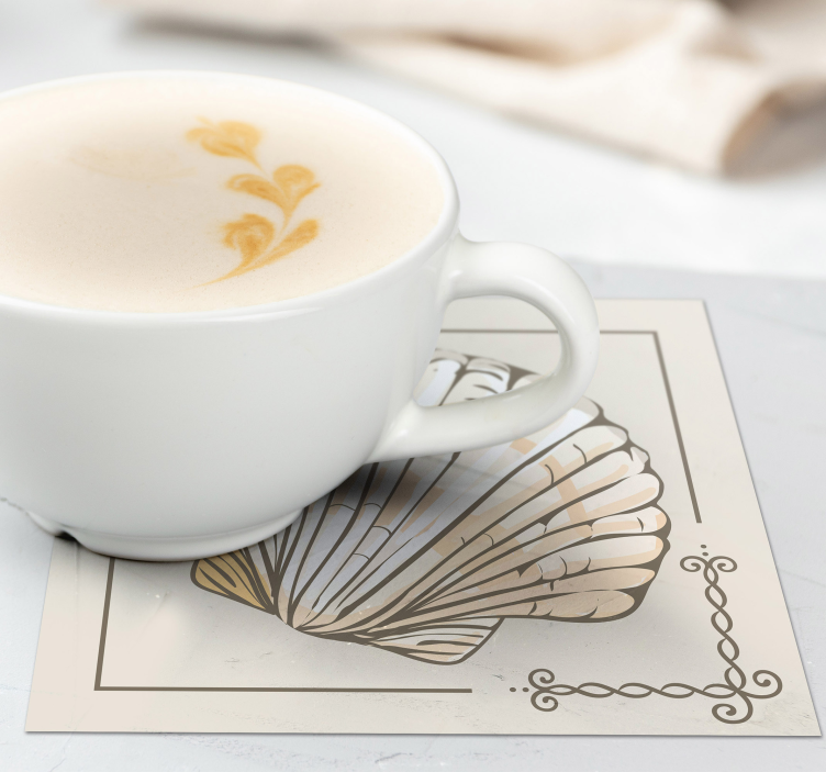 Posavasos vintage con motivo de conchas elegantes - TenVinilo