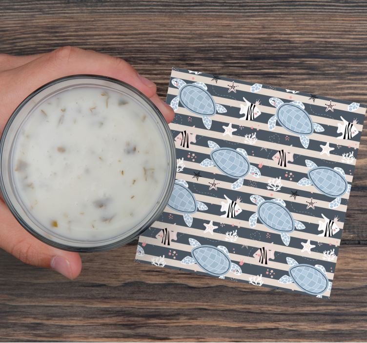 Posavasos vintage diseño de tortugas - TenVinilo