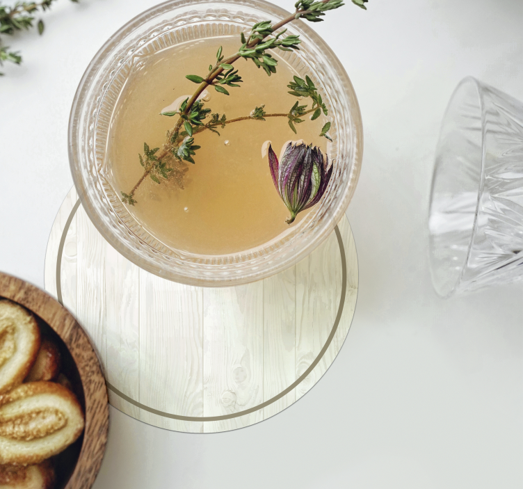 Posavasos vintage madera blanca - TenVinilo