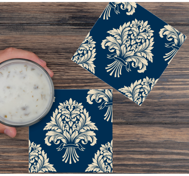 Posavasos vintage motivo de hojas intrincadas - TenVinilo