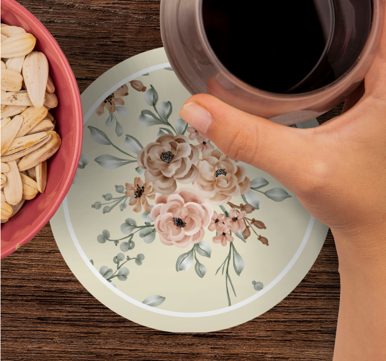 Posavasos vintage patrón de elegancia floral - TenVinilo