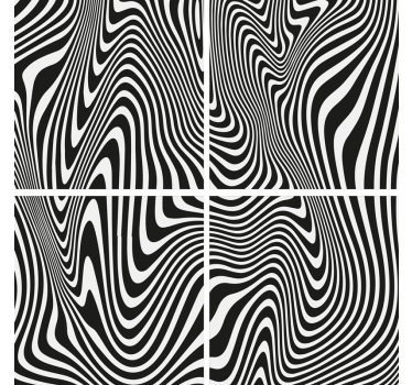 Posavasos textura diseño ondulado blanco y negro - TenVinilo