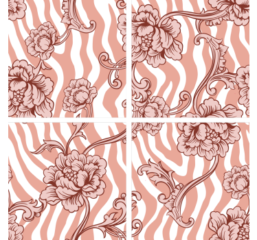 Posavasos textura patrón de olas florales - TenVinilo