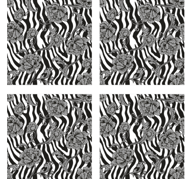 Posavasos textura zebra floral - TenVinilo