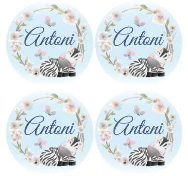 Posavasos personalizable ilustración de cebra personalizada - TenVinilo