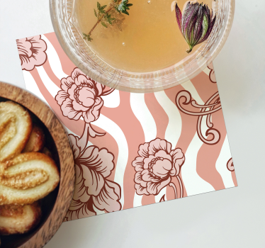 Posavasos textura patrón de olas florales - TenVinilo