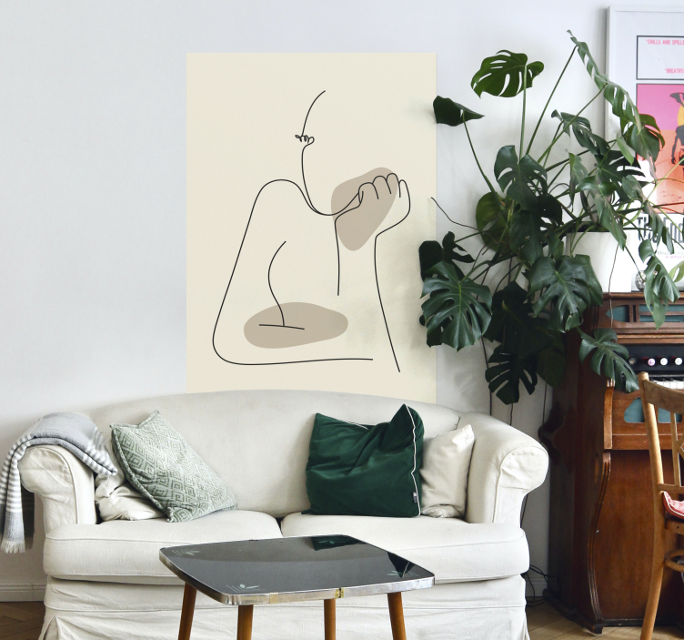 Poster silueta con línea abstracta - TenVinilo