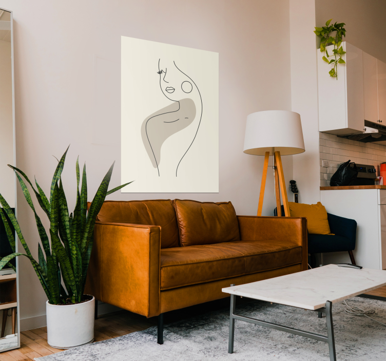 Poster silueta mujer abstracto - TenVinilo