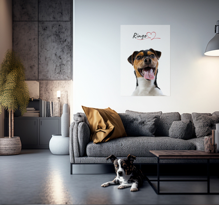 Poster perros amor personalizado - TenVinilo