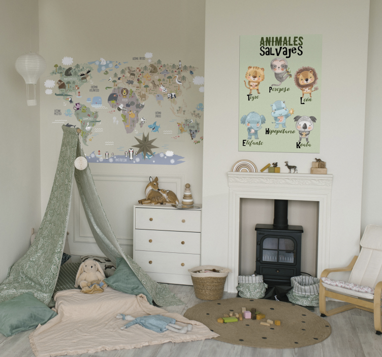 Poster infantil animales salvajes - TenVinilo