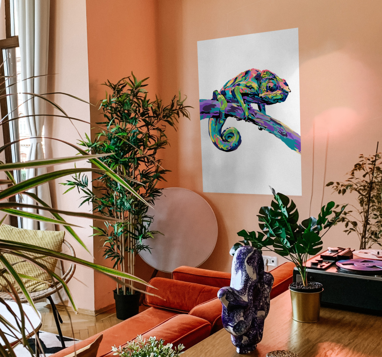 Poster abstracto con camaleon - TenVinilo