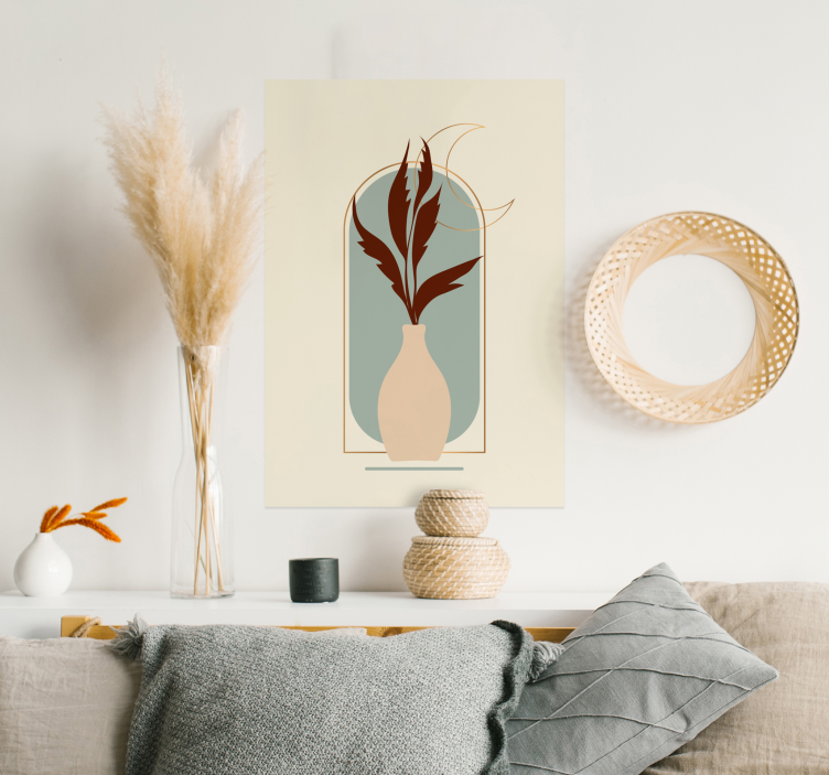 Póster estilo boho con planta - TenVinilo