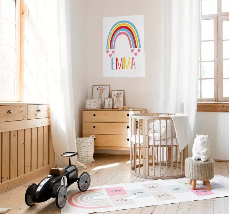 Póster de arco iris con nombre personalizado - TenVinilo