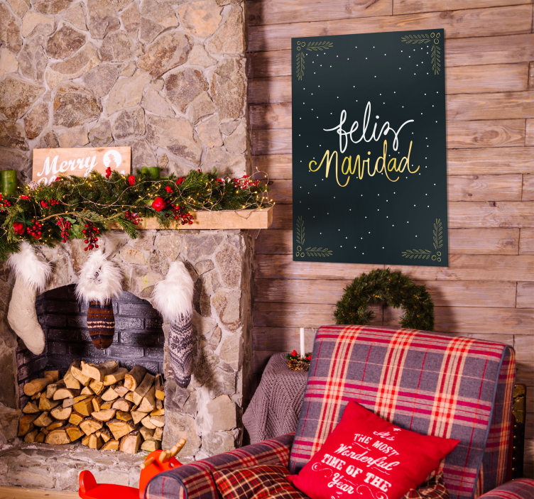 Póster decorativo Feliz Navidad - TenVinilo