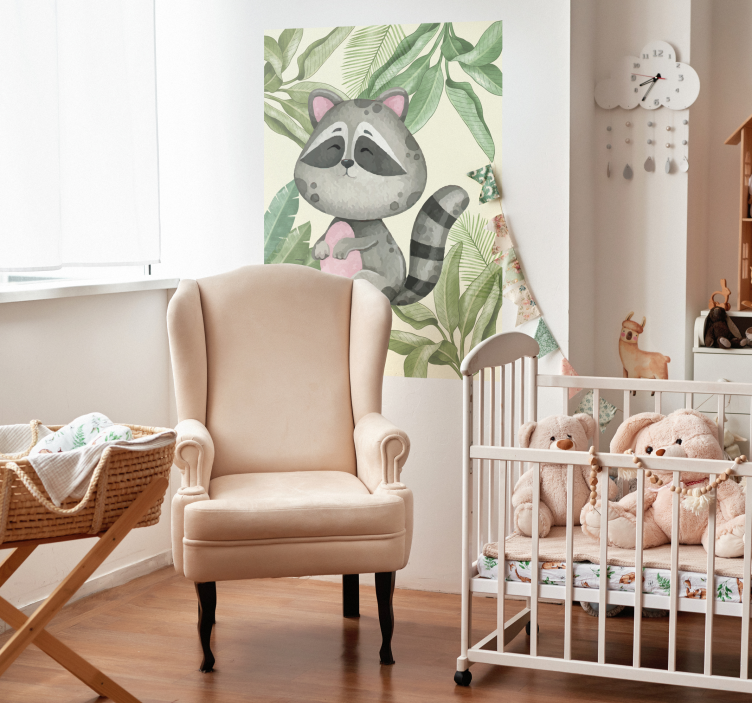 Poster decorativo jungla con mapache - TenVinilo