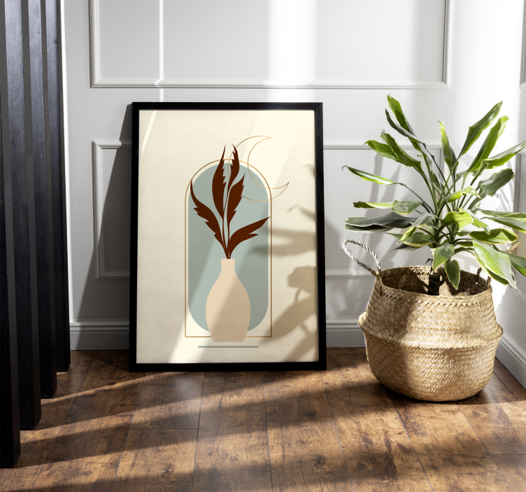 Póster estilo boho con planta - TenVinilo