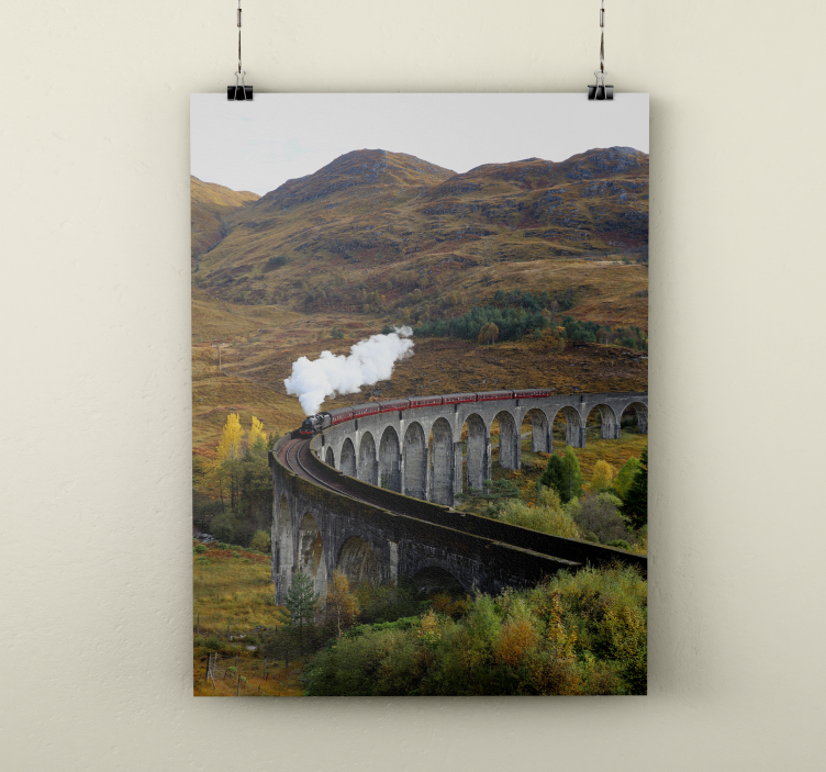 Poster foto realista tren en movimiento - TenVinilo