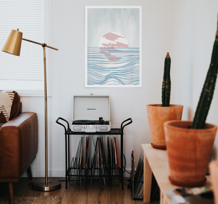 Póster mar abstracto estilo nórdico - TenVinilo