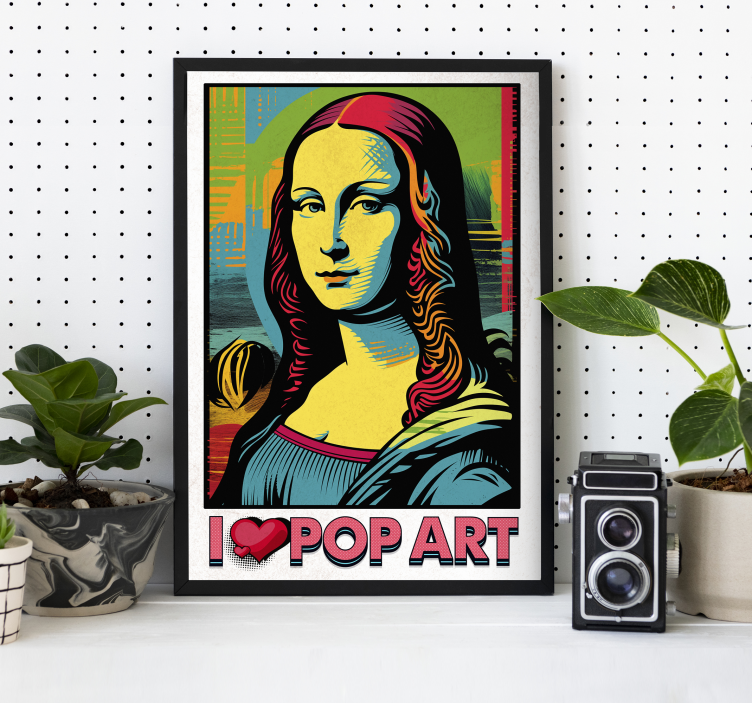 Póster pop art gioconda colorida - TenVinilo