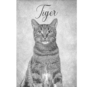 Póster decorativo animales dibujo personalizado en blanco y negro - TenVinilo