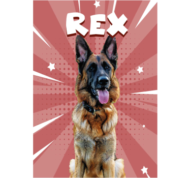 Póster animales diseño estilo cómic personalizado - TenVinilo