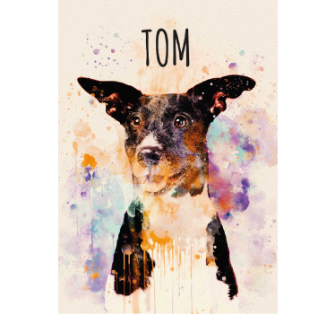 Poster animales arte de acuarela personalizado - TenVinilo