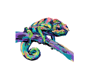 Poster abstracto con camaleon - TenVinilo