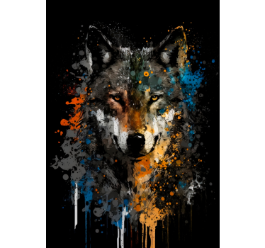 Poster de pintura de lobo - TenVinilo
