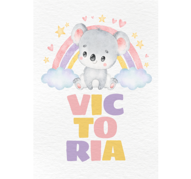 Poster dormitorio infantil koala y arcoiris - TenVinilo