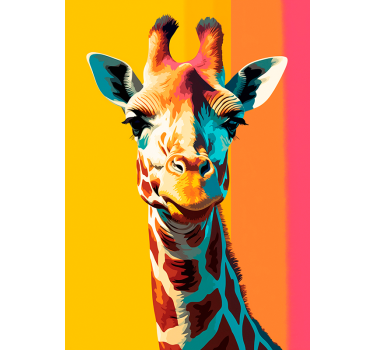 Póster pop art retrato de jirafa - TenVinilo