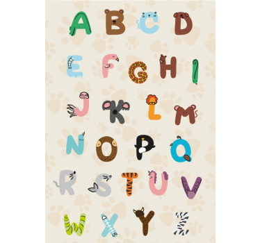 Poster decorativo habitación infantil abecedario de animales - TenVinilo