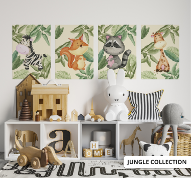 Poster decorativo jungla con jirafa - TenVinilo