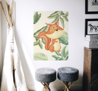 Poster decorativo jungla con zorro - TenVinilo