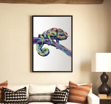 Poster abstracto con camaleon - TenVinilo