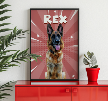 Póster animales diseño estilo cómic personalizado - TenVinilo