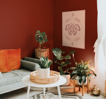 Póster de estilo boho con mariposa - TenVinilo