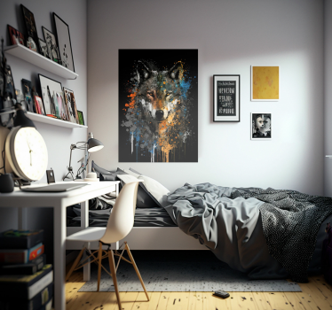 Poster de pintura de lobo - TenVinilo