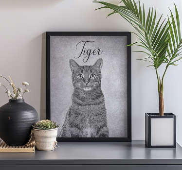 Póster decorativo animales dibujo personalizado en blanco y negro - TenVinilo