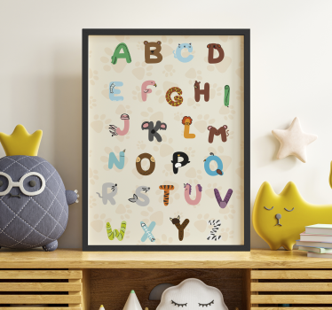 Poster decorativo habitación infantil abecedario de animales - TenVinilo
