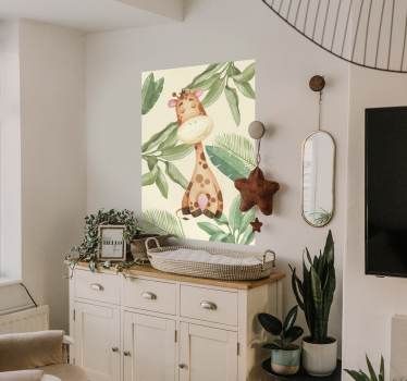 Poster decorativo jungla con jirafa - TenVinilo