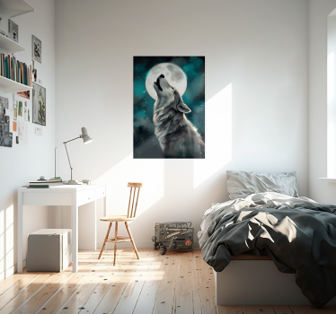 Póster juvenil lobo aullando - TenVinilo