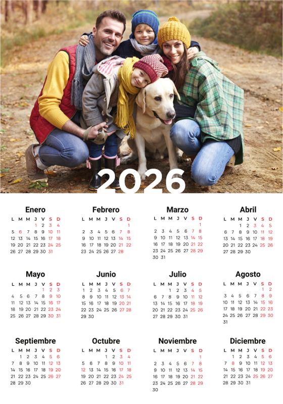 Poster personalizable calendario 2026 - TenVinilo